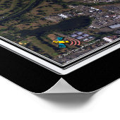 ポートランドインターナショナルエアポートオレゴン衛星ポスターマップ ポスター (角)