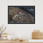 ポートランドインターナショナルエアポートオレゴン衛星ポスターマップ ポスター (キッチン)