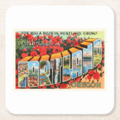 ポートランドオレゴンか古いヴィンテージ旅行記念品 スクエアペーパーコースター (正面)