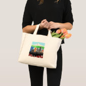 ポートランドオレゴンのスカイラインと山フード ミニトートバッグ (正面(商品))