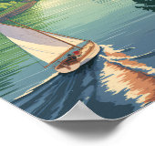 ポートランドオレゴンのスカイライントラベルアートヴィンテージ ポスター (角)