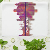 ポートランドオレゴンのスカイライン キッチンタオル (折り畳み)