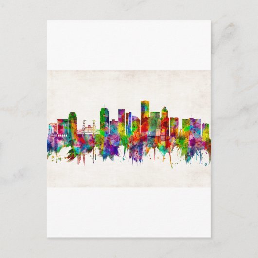 ポートランドオレゴンのスカイライン シーズンポストカード (正面)