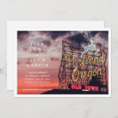 ポートランドオレゴンの結婚式の日付を保存 招待状 (正面/裏面)