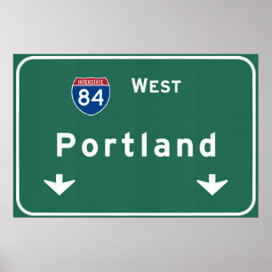 ポートランドオレゴンまたは州間高速道路Freeway : ポスター
