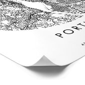 ポートランドオレゴンミニマルサークモダンル通りの地図 ポスター (角)