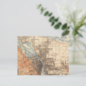 ポートランドオレゴンヴィンテージの地図 ポストカード (スタンド正面)