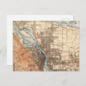 ポートランドオレゴンヴィンテージの地図 ポストカード (正面/裏面)