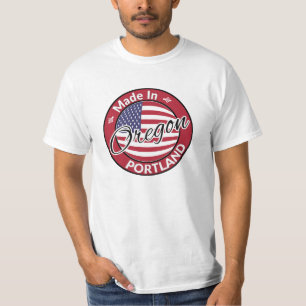 ポートランドオレゴン州旗で作られた Tシャツ