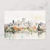 ポートランドオレゴン市街並みウェディングレセプション エンクロージャーカード (裏面)