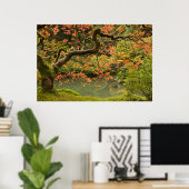 ポートランドオレゴン日本のガーデンポストのメイプルツリー ポスター (ホームオフィス)