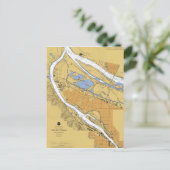 ポートランドオレゴン航海のハーバーチャートはがき ポストカード (スタンド正面)