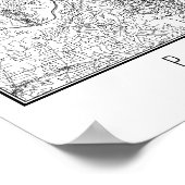 ポートランドオレゴン通りの地図 ポスター (角)