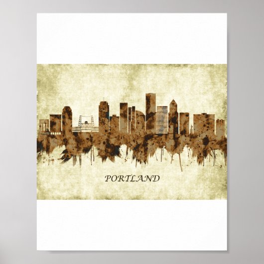 ポートランドオレゴン都市景観 ポスター (正面)