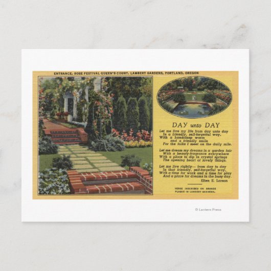ポートランドオレゴン – バラフェスティバルクイーンズコート ポストカード (正面)