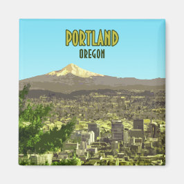 ポートランドオレゴンDowntown Mt.Hoodヴィンテージ マグネット