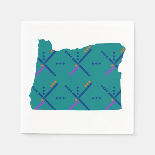 ポートランドオレゴンPDXエアポートカーペット スタンダードカクテルナプキン (正面)