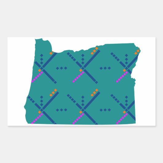 ポートランドオレゴンPDXエアポートカーペット 長方形シール (正面)