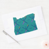 ポートランドオレゴンPDXエアポートカーペット 長方形シール (封筒)