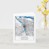 ポートランドオレゴンUSAトラベルシティマップ カード (黄色い花)