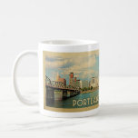ポートランドオレゴンVintage旅行 コーヒーマグカップ<br><div class="desc">ポートランドオレゴンデザインインVintage Travelスタイルは広大な街のスカイラインビューを特徴としている。</div>