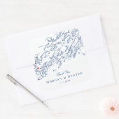 ポートランドカスコベイマップネイビー結婚式の引き出物 スクエアシール (封筒)