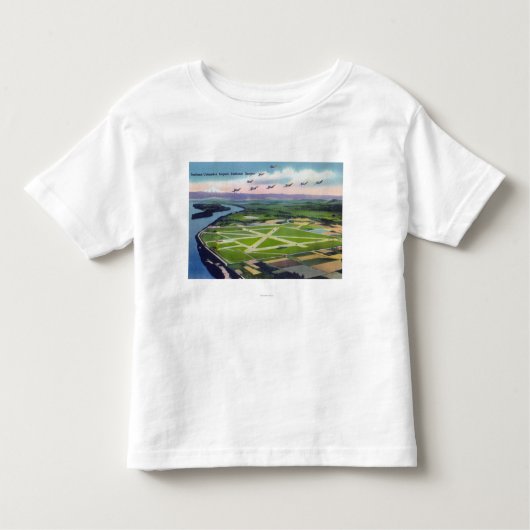 ポートランドコロンビア空港の空中写真 トドラーTシャツ (正面)