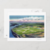 ポートランドコロンビア空港の空中表示 ポストカード (正面/裏面)