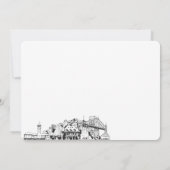 ポートランドスカイラインスケッチパーソナライズされたノートカード ノートカード (裏面)