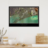 ポートランドテキサス州衛星ポスターマップ ポスター (キッチン)