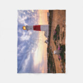 ポートランドビル灯台の金日の出 フリースブランケット (正面)