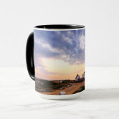 ポートランドビル灯台の金日の出 マグカップ (正面左)