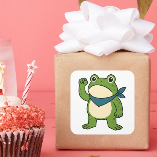 ポートランドフロッグの抗議 スクエアシール (パーティー)