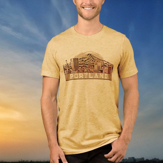 ポートランドブラックスカイライングラフィックTシャツ トライブレンドTシャツ