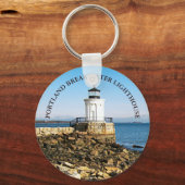 ポートランドブレークウォーターライトハウスメインキーチェーン キーホルダー (正面)