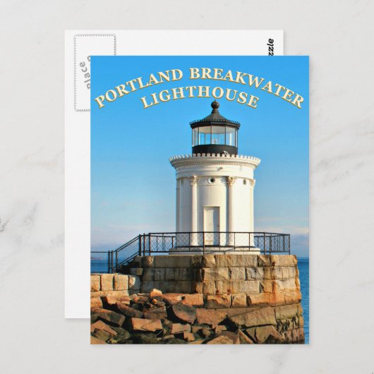 ポートランドブレークウォーターライトハウスメインポストカード ポストカード (正面/裏面)