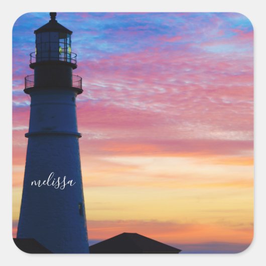 ポートランドヘッドライトサンライズメーンライトハウス スクエアシール (正面)