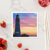 ポートランドヘッドライトサンライズメーンライトハウス スタンダードカクテルナプキン (インサイチュ)