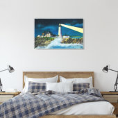 ポートランドヘッドライトハウスオンカスコベイ キャンバスプリント (インサイチュ (寝室))