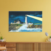 ポートランドヘッドライトハウスオンカスコベイ キャンバスプリント (インサイチュ (リビング))