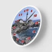 ポートランドヘッドライトハウスクロック ラウンド壁時計 (傾斜)