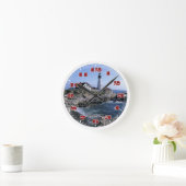 ポートランドヘッドライトハウスクロック ラウンド壁時計 (ホーム)