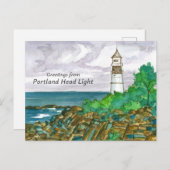 ポートランドヘッドライトハウスケープエリザベスメイン ポストカード (正面/裏面)