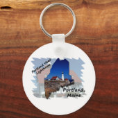 ポートランドヘッドライトハウスメインシルエット キーホルダー (正面)