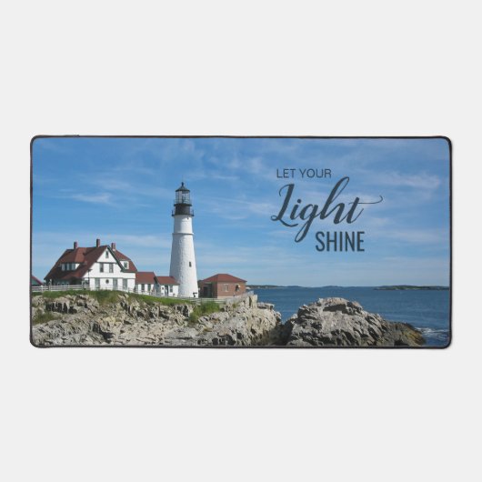 ポートランドヘッドライトハウスメイン感動的引用文 デスクマット (正面)