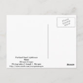 ポートランドヘッドライトハウスメイン ポストカード (裏面)