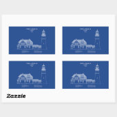 ポートランドヘッドライトハウスメイン – AD 長方形シール (シート)