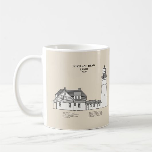 ポートランドヘッドライトハウスメイン – SBD コーヒーマグカップ (左)