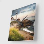 ポートランドヘッドライトハウス |エリザベス岬 スクエア壁時計 (傾斜)