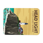 ポートランドヘッドライトメインヴィンテージアート マグネット (横)